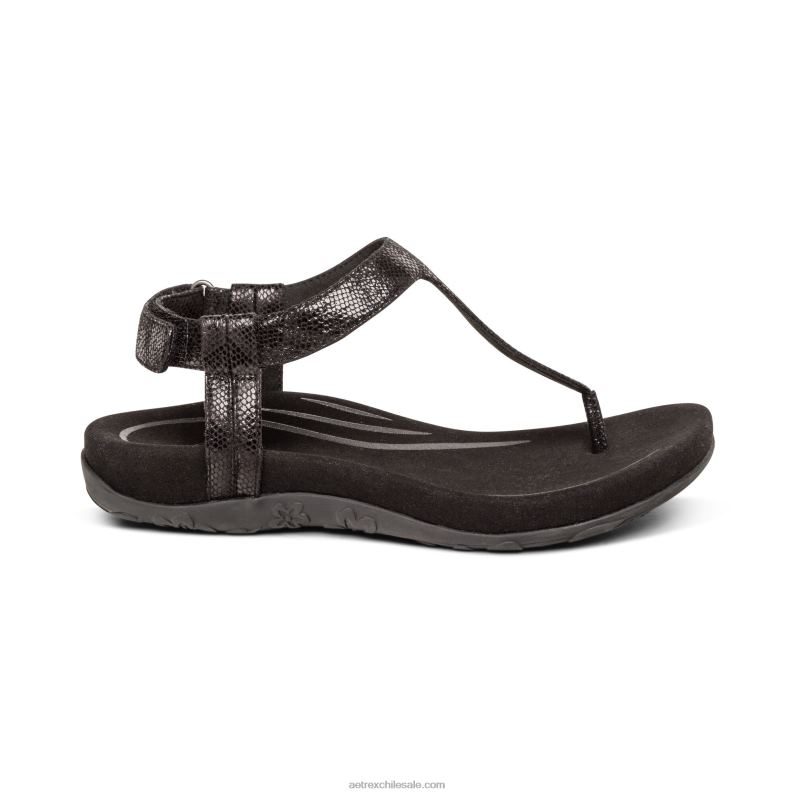 mujer negro Aetrex sandalia de dedo jane 2TB4B220