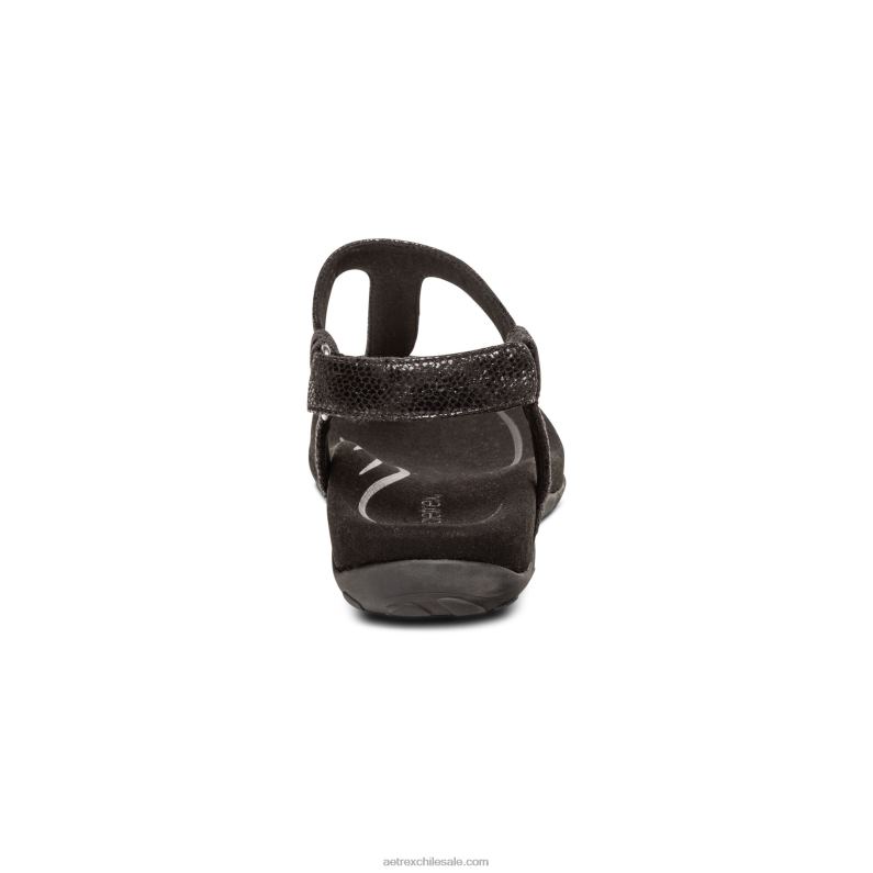 mujer negro Aetrex sandalia de dedo jane 2TB4B220