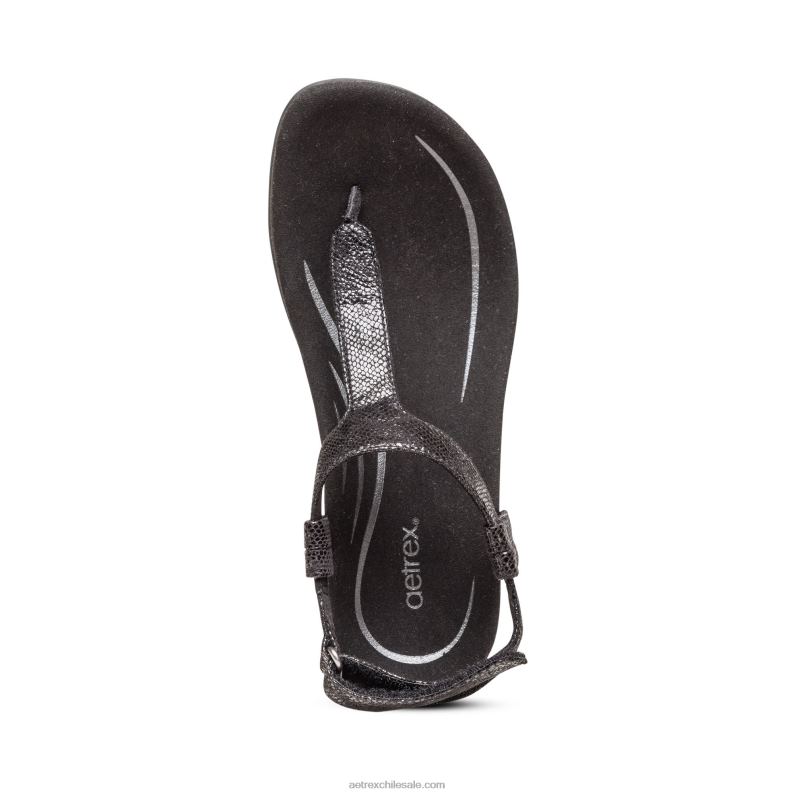mujer negro Aetrex sandalia de dedo jane 2TB4B220