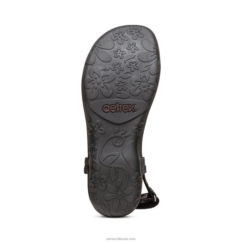 mujer negro Aetrex sandalia de dedo jane 2TB4B220
