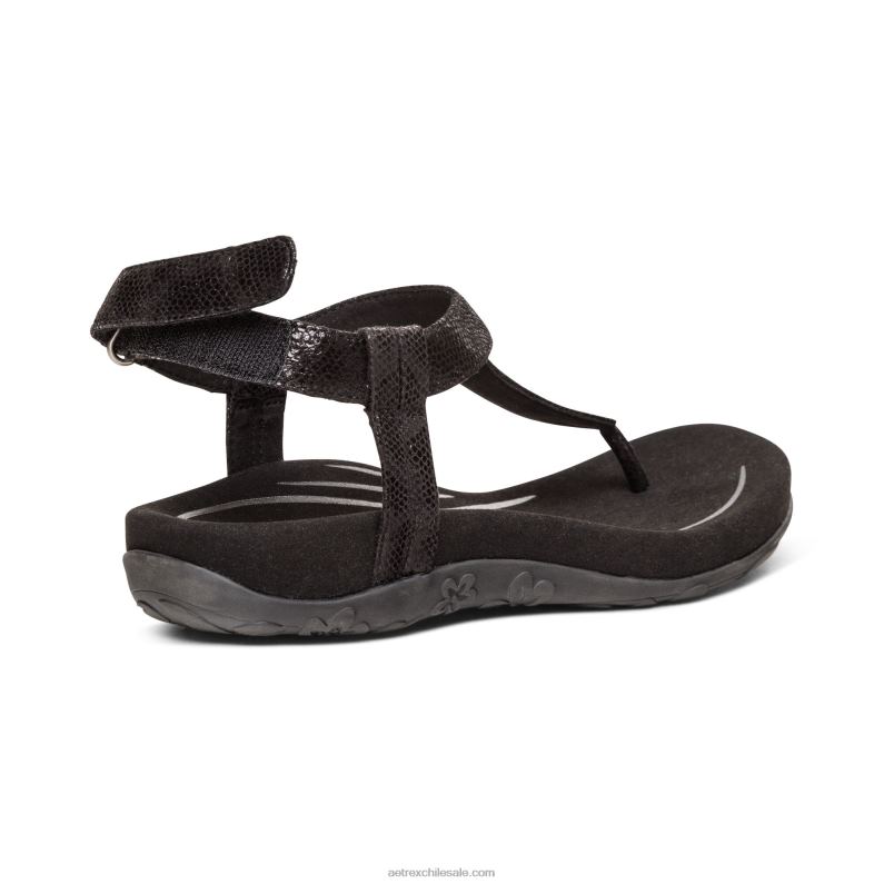 mujer negro Aetrex sandalia de dedo jane 2TB4B220