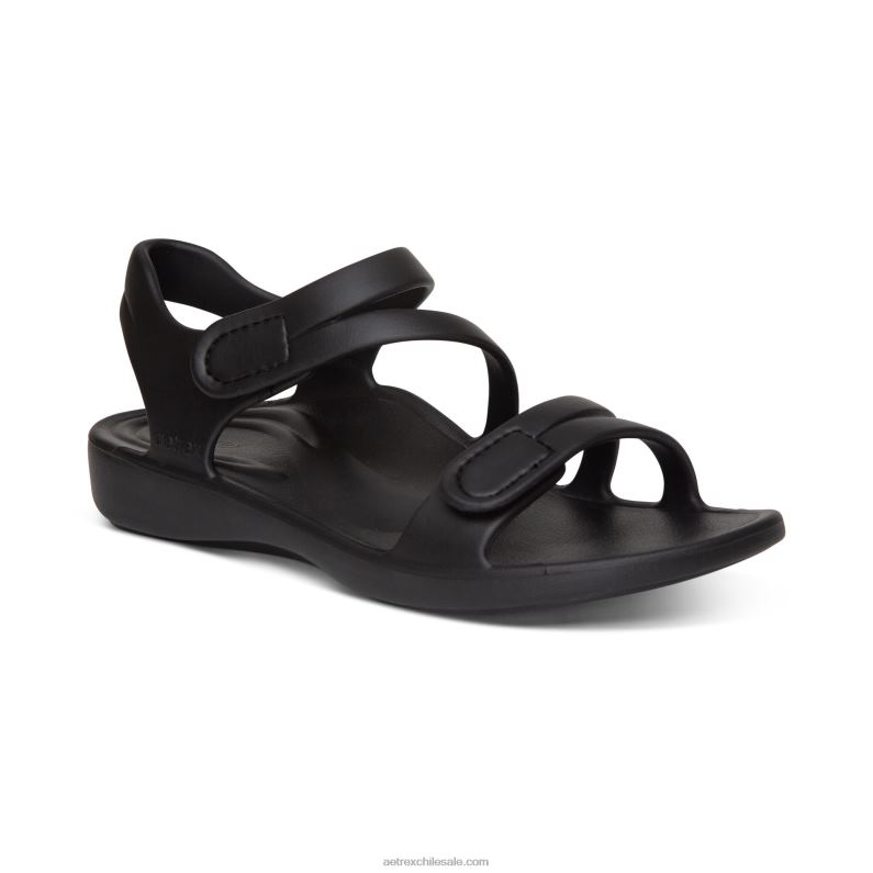mujer negro Aetrex sandalia deportiva jillian 2TB4B52