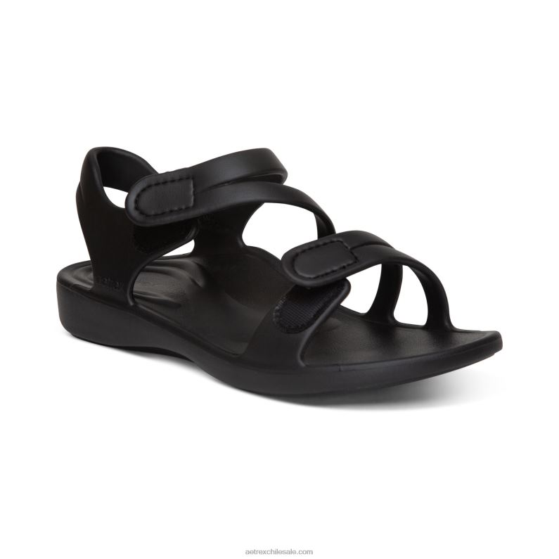 mujer negro Aetrex sandalia deportiva jillian 2TB4B52