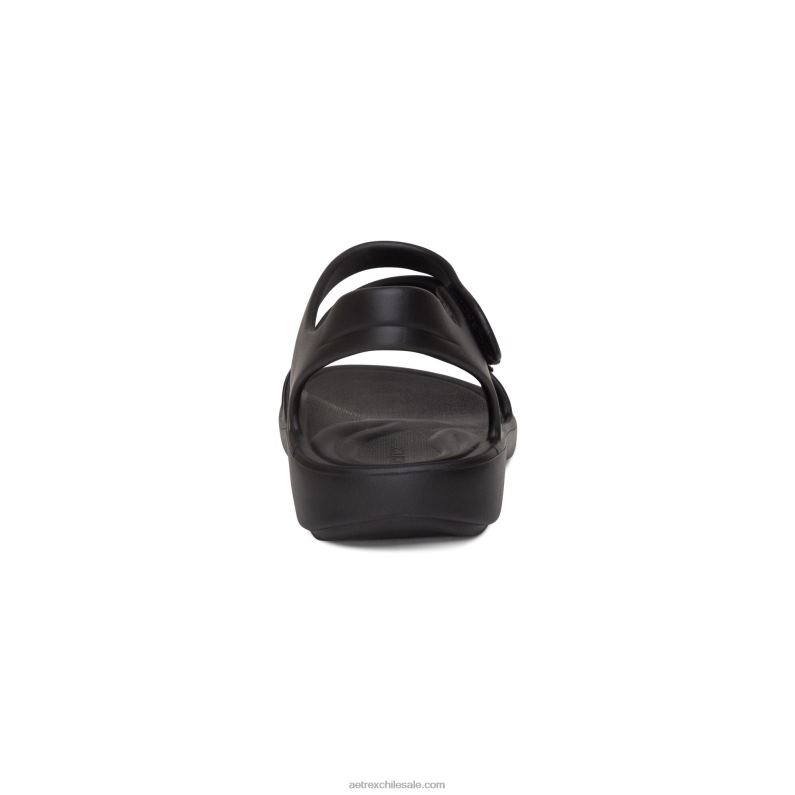 mujer negro Aetrex sandalia deportiva jillian 2TB4B52