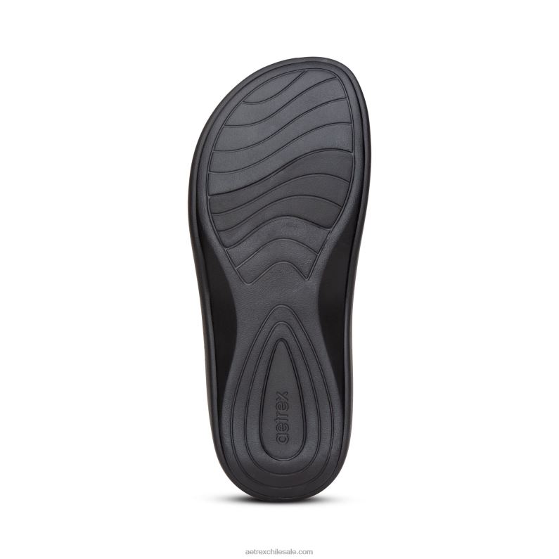 mujer negro Aetrex sandalia deportiva jillian 2TB4B52