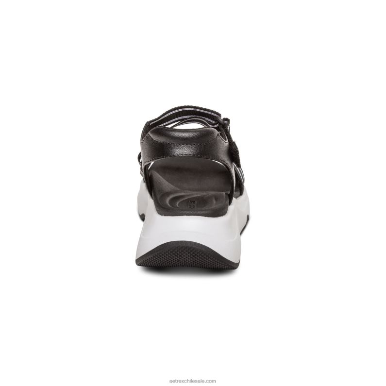 mujer negro Aetrex sandalia deportiva marz ajustable 2TB4B294