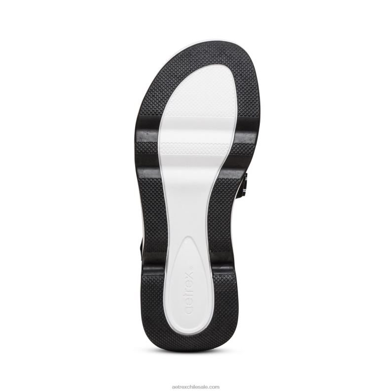 mujer negro Aetrex sandalia deportiva marz ajustable 2TB4B294