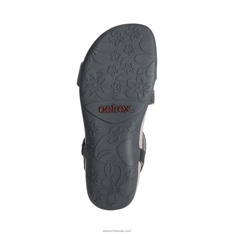mujer negro Aetrex sandalias Gabby con tiras ajustables 2TB4B10