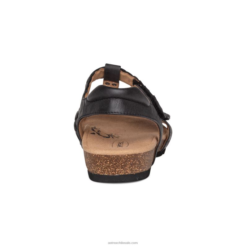 mujer negro Aetrex sandalias gladiadoras reese ajustables 2TB4B169