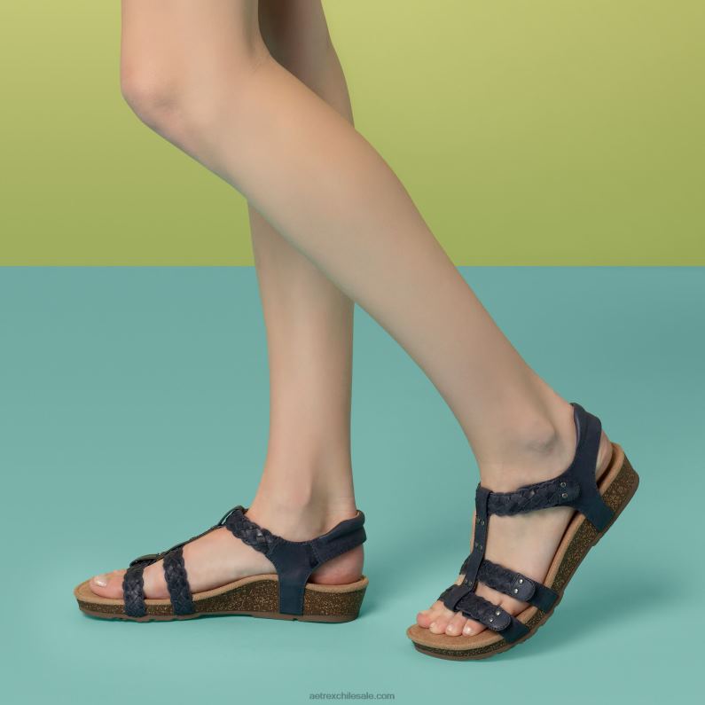 mujer negro Aetrex sandalias gladiadoras reese ajustables 2TB4B169