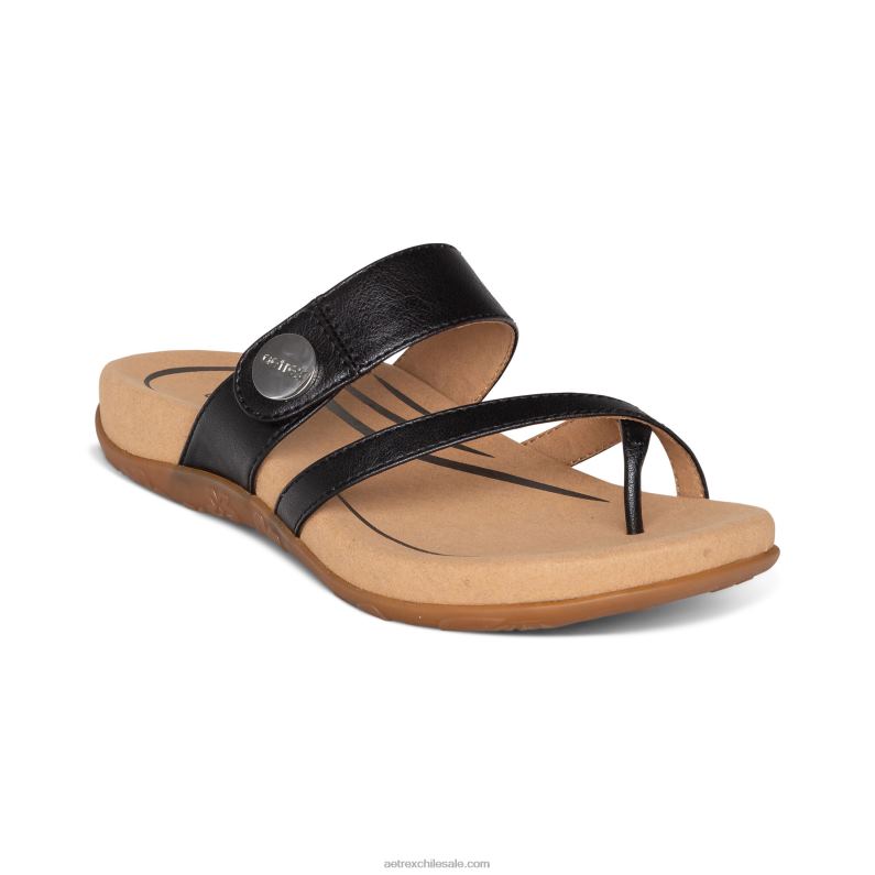 mujer negro Aetrex sandalias izzy ajustables 2TB4B87