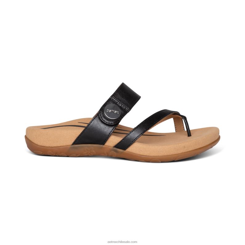 mujer negro Aetrex sandalias izzy ajustables 2TB4B87