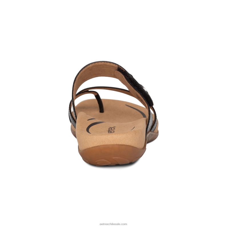 mujer negro Aetrex sandalias izzy ajustables 2TB4B87