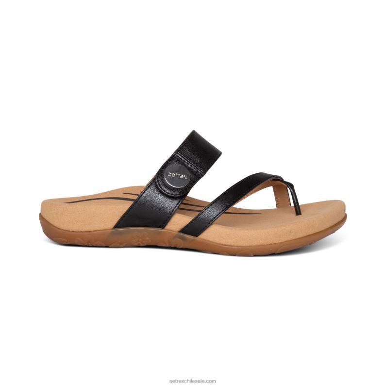 mujer negro Aetrex sandalias izzy ajustables 2TB4B87