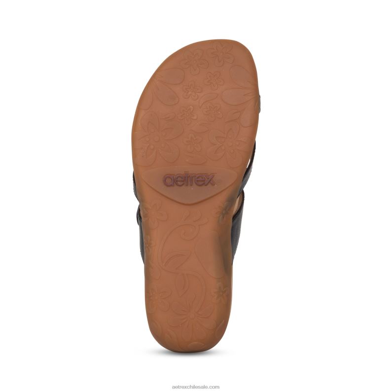 mujer negro Aetrex sandalias izzy ajustables 2TB4B87