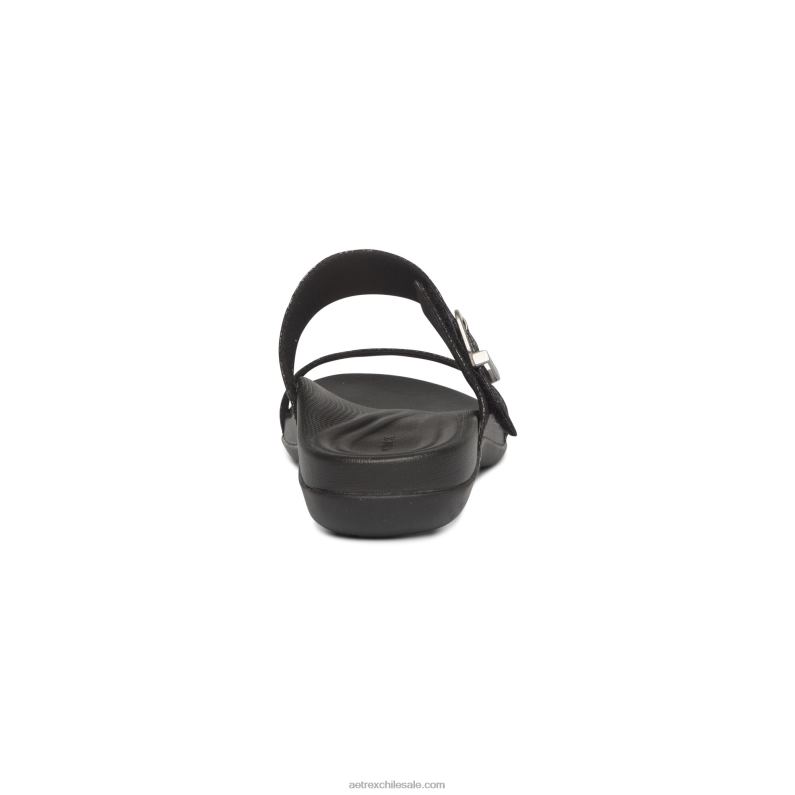 mujer negro Aetrex sandalias mimi con soporte para el arco 2TB4B184
