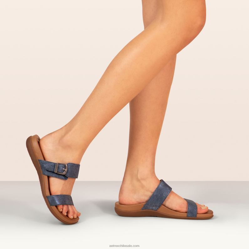 mujer negro Aetrex sandalias mimi con soporte para el arco 2TB4B184