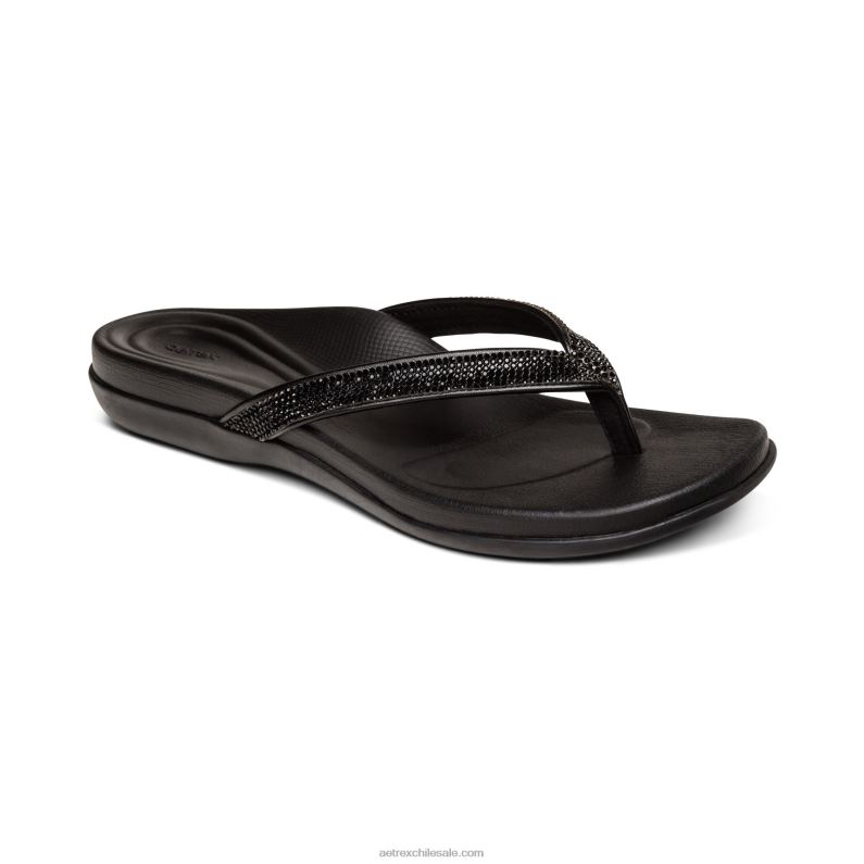 mujer negro Aetrex tanga brillante eve 2TB4B241