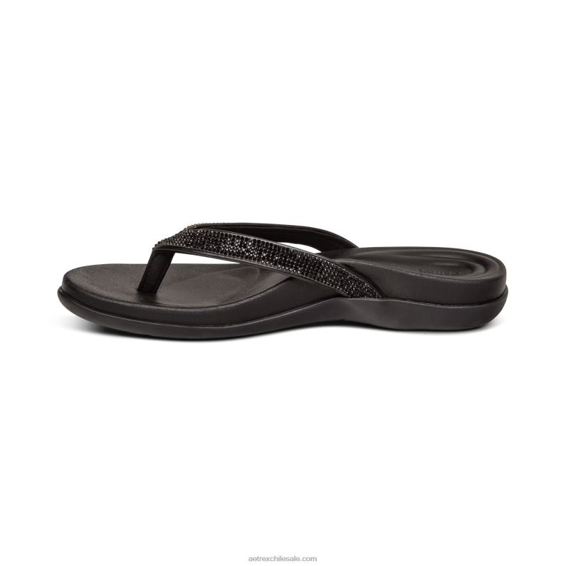 mujer negro Aetrex tanga brillante eve 2TB4B241