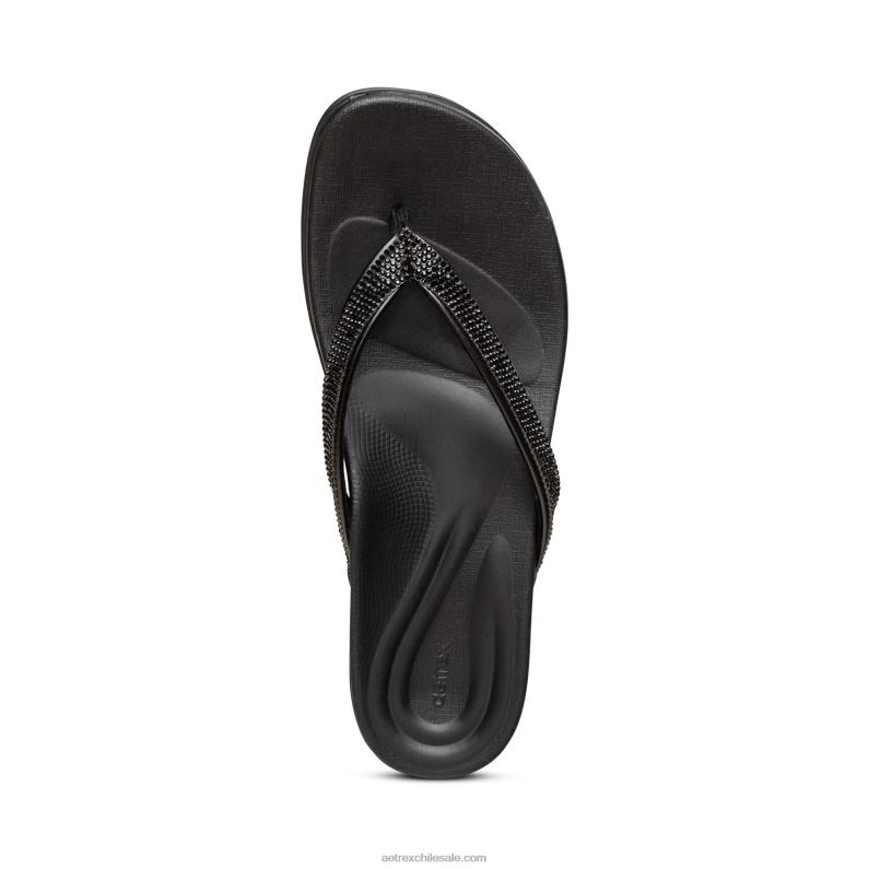 mujer negro Aetrex tanga brillante eve 2TB4B241