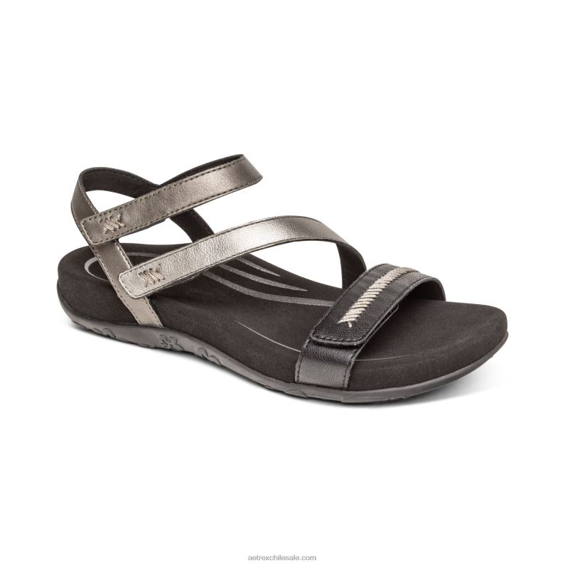mujer negro multi Aetrex sandalias Gabby con tiras ajustables 2TB4B308