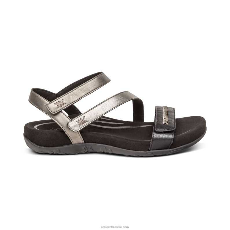 mujer negro multi Aetrex sandalias Gabby con tiras ajustables 2TB4B308