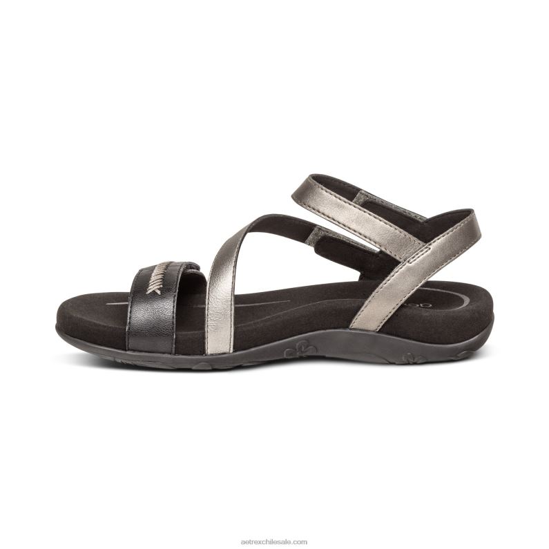 mujer negro multi Aetrex sandalias Gabby con tiras ajustables 2TB4B308