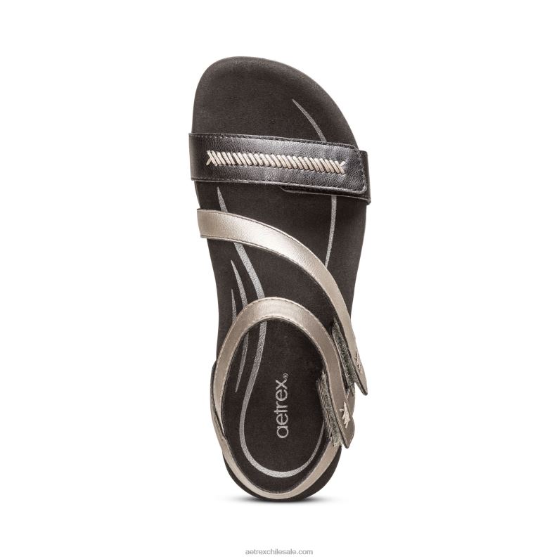 mujer negro multi Aetrex sandalias Gabby con tiras ajustables 2TB4B308