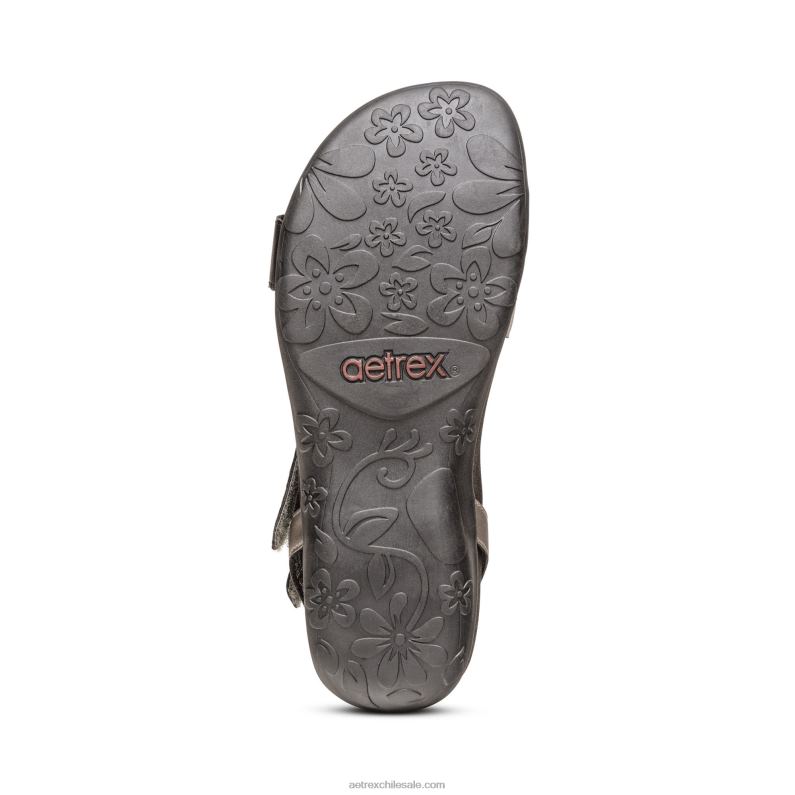 mujer negro multi Aetrex sandalias Gabby con tiras ajustables 2TB4B308