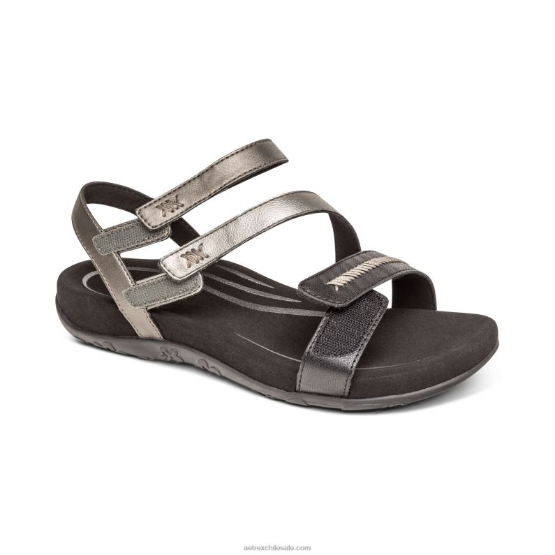 mujer negro multi Aetrex sandalias Gabby con tiras ajustables 2TB4B308