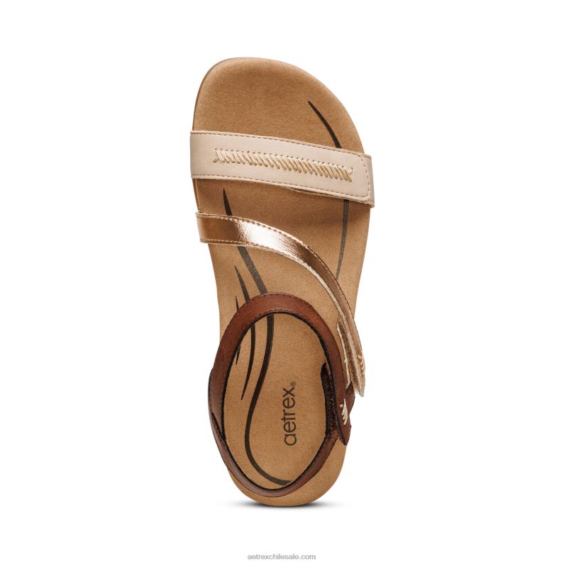 mujer neutro multi Aetrex sandalias Gabby con tiras ajustables 2TB4B194