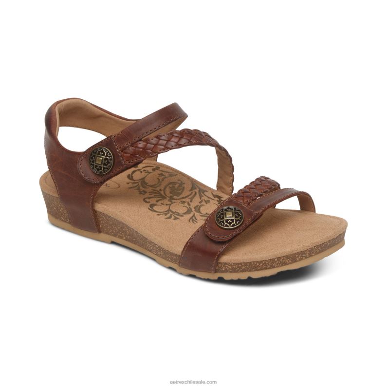 mujer nuez Aetrex sandalias jillian con tiras trenzadas 2TB4B65