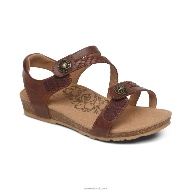 mujer nuez Aetrex sandalias jillian con tiras trenzadas 2TB4B65