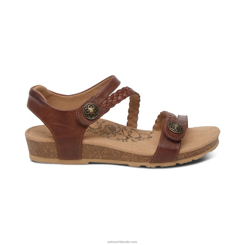 mujer nuez Aetrex sandalias jillian con tiras trenzadas 2TB4B65