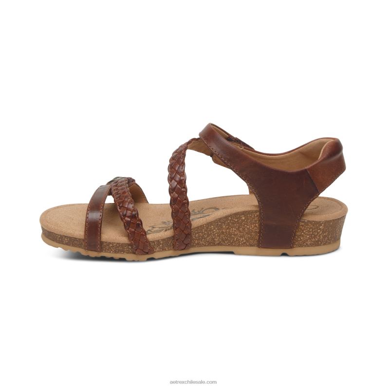 mujer nuez Aetrex sandalias jillian con tiras trenzadas 2TB4B65