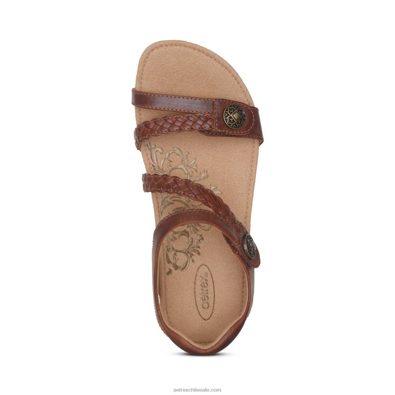 mujer nuez Aetrex sandalias jillian con tiras trenzadas 2TB4B65
