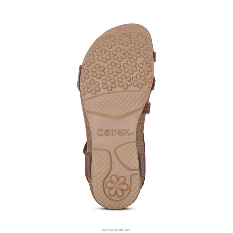 mujer nuez Aetrex sandalias jillian con tiras trenzadas 2TB4B65