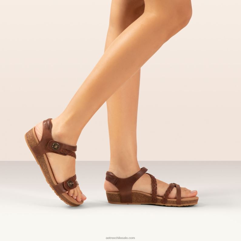mujer nuez Aetrex sandalias jillian con tiras trenzadas 2TB4B65