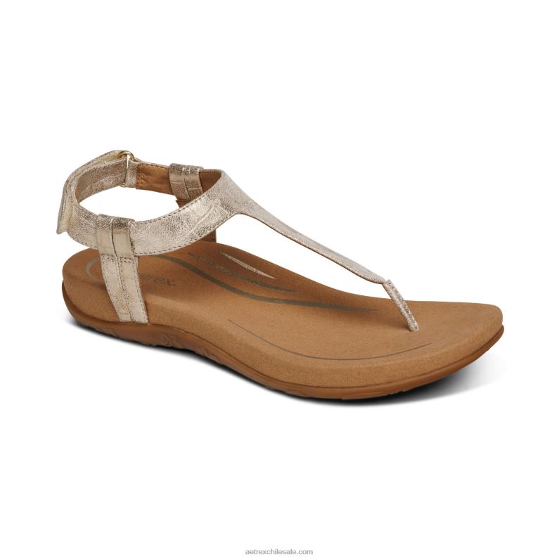 mujer oro Aetrex sandalia de dedo jane 2TB4B250