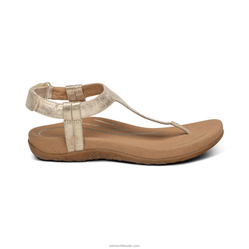 mujer oro Aetrex sandalia de dedo jane 2TB4B250
