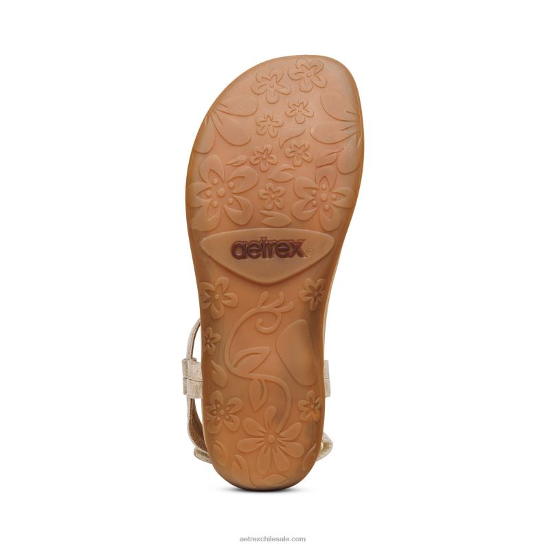 mujer oro Aetrex sandalia de dedo jane 2TB4B250