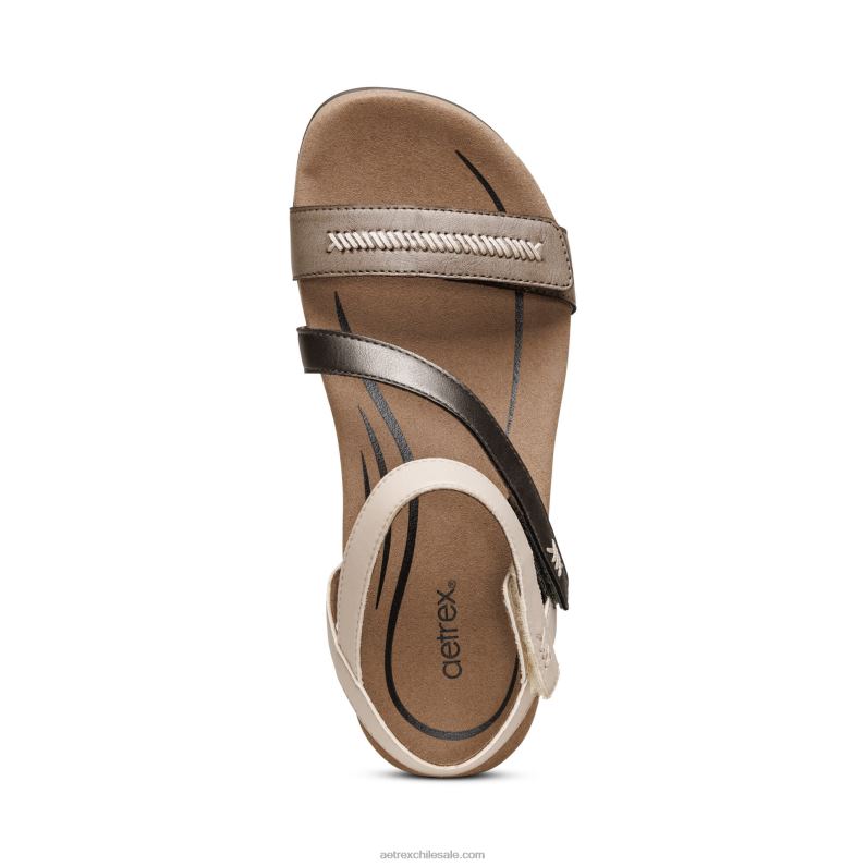 mujer piedra multi Aetrex sandalias Gabby con tiras ajustables 2TB4B309