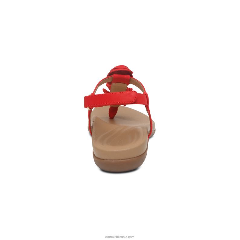 mujer rojo Aetrex sandalia charli con tiras 2TB4B136