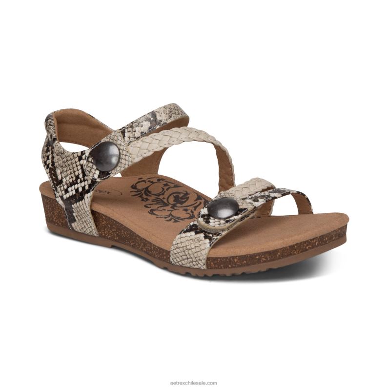 mujer serpiente Aetrex sandalias jillian con tiras trenzadas 2TB4B49