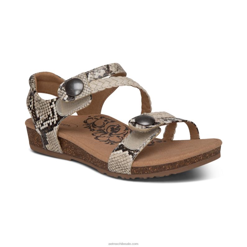 mujer serpiente Aetrex sandalias jillian con tiras trenzadas 2TB4B49