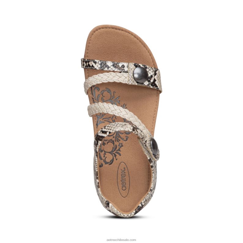 mujer serpiente Aetrex sandalias jillian con tiras trenzadas 2TB4B49
