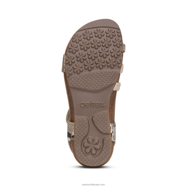 mujer serpiente Aetrex sandalias jillian con tiras trenzadas 2TB4B49