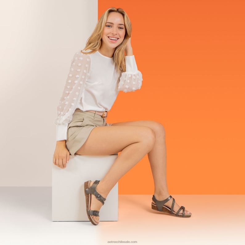 mujer serpiente Aetrex sandalias jillian con tiras trenzadas 2TB4B49