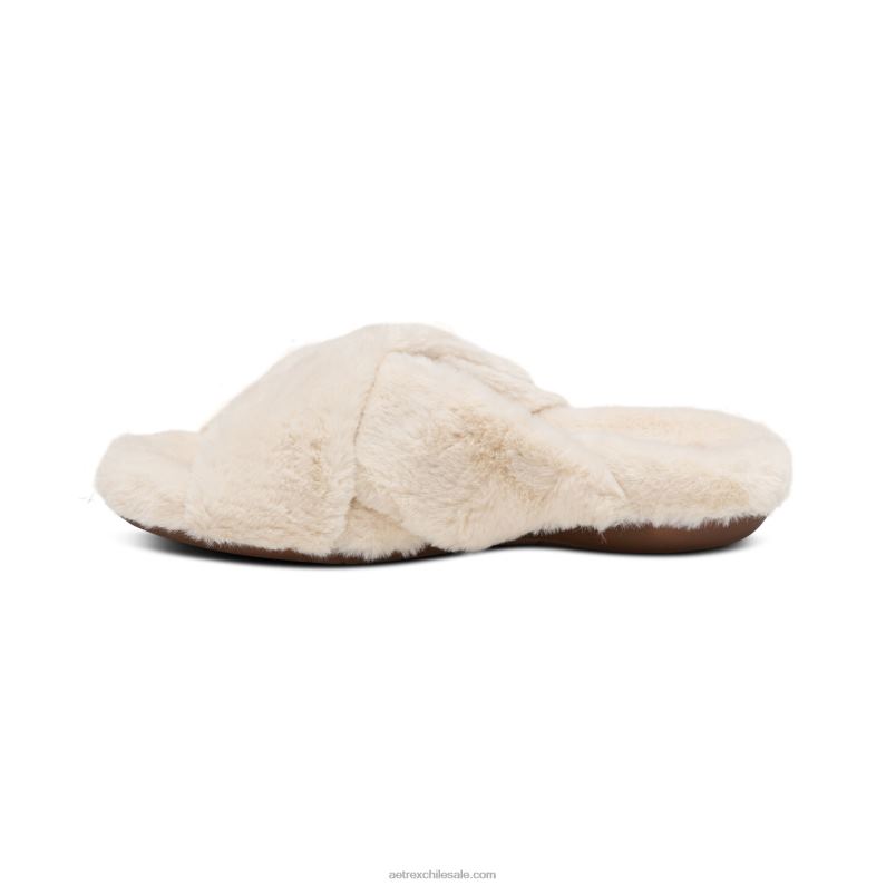 mujer Marfil Aetrex pantuflas penélope ajustables de pelo sintético 2TB4B247