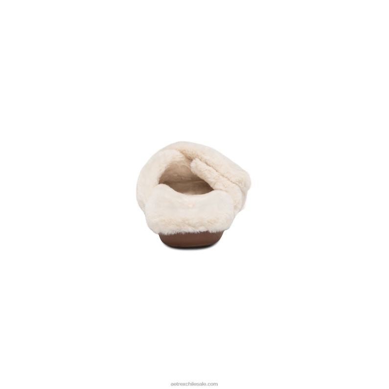 mujer Marfil Aetrex pantuflas penélope ajustables de pelo sintético 2TB4B247